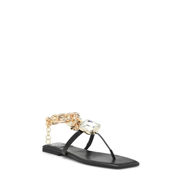 NEW JEFFREY CAMPBELL women's ring on it sandal in black - Picture 1 of 4